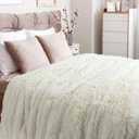 TOONOW Extra Soft Fuzzy Faux Fur Blanket Queen Size 78"x90", Reversible Lightweight Decorative Blankets and Throws Super Soft Cozy Microfiber Fleece Fuzzy Blankets for Couch Bed, Cream White