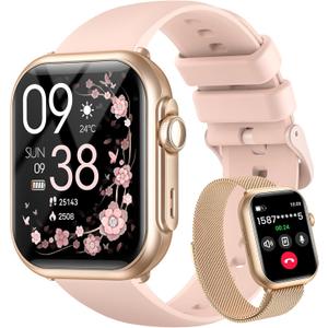 Smart Watch for Women for iPhone&Android: 100 Day+Battery Life, Smart watch(Answer/Make Calls) with 24/7 SpO2 Sleep Heart Rate Monitor,5ATM Waterproof,Fitness Tracker with 120+ Sport,Reloj Inteligente