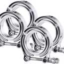 EVIL ENERGY 4PCS V Band Clamp with Flange Male Female 304 Stainless Steel, Pack 4