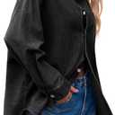 Cicy Bell Womens Oversized Denim Shirt Jean Jacket 2026 Spring Fashion Button Down Shirts Long Sleeve Tops Trendy Shackets (Black, L)