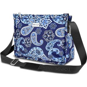 TOPDesign Lightweight Women Crossbody Bag, Shoulder Purse with Multiple Pockets, Triple Zip Handbag with Shoulder Strap