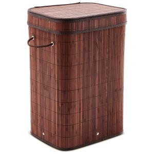 1 Pack 21 Gallon Bamboo Slim Trash Can with Lid Foldable(Brown)