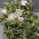 10PCS Fake Rose Garland, 7.5Ft Artificial Vines Flowers Hanging Rose Vine forfor Table Wedding Backdrop Arch Wall Party Mantle Festival Decor (White)