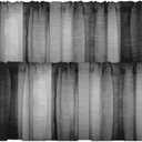 Emvency 2 Pack Valances Window Treatments, Black and Grey Striped Abstract Blackout Drapes Adjustable Curtain for Windows Living Room Kitchen Over Sink, 12x52 Inch Rod Pocket Valances (Sunflower)