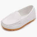 LONSOEN Toddler Little Kid Boys Girls Soft Slip On Loafers Dress Flat Shoes, 35
