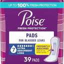 Poise Incontinence & Postpartum Pads for Bladder Leaks, 7 Drop Ultra Absorbency, Long Length, 39 Count
