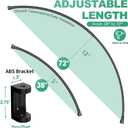 Curved Shower Curtain Rod For Bathroom 38-72 Inches, Adjustable Length, Curved Shower Rod, 0.9MM thickness, Round Shower Curtain Rods, Rotate Bracket For Large Shower Space, Need Drilling, Black