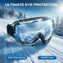 Skiing Motocross Goggles,Racing Riding Goggles ATV Dirt Bike,Ventilation Anti-Fog UV Impact Resistant for Adult (09-6 Series, Blue White Black Frame and Blue Lens)