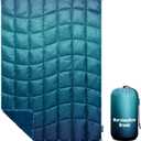 Camping Blanket, Packable Puffy Blanket Down Alternative Blanket Lightweight Windproof Water Resistant for Outdoors,Hiking, Backpacking,Beach,Car,Picnic,Stadium 52x75in (adults, Grad Blue)