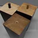 Sofa Legs Square Bed Feet 5 inch Wood Replacement Leg for Furniture Set of 8, Dark Brown