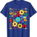 Floral Bird Otomi Mexican Style Mexicano Mexicana T-Shirt M