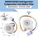 WR60X10185 Evaporator Fan Motor for General Electric Refrigerator by AMI PARTS,Replaces Part Numbers WR23X10353 WR23X10355 WR23X10364 PS1019114 AP3875639 WR60X10043 WR60X10154