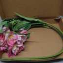 3Pcs Artificial Peruvian Lily Flowers Branches 30.7In Fake Silk Azalea Long Stem Alstroemeria Flower for Wedding Home Party Decoration (Pink)