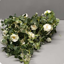 Der Rose 4 Pcs 13Ft Artificial Eucalyptus Flower Garland with Fake Silk Rose Flower Vine Seeded Eucalyptus Leaves Greenery Garland for Wedding Arch Table Wall Backdrop Party Room Decor (White)
