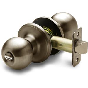 Copper Creek BK2030AB Ball Door Knob, Privacy Function, 1 Pack, in Antique Brass