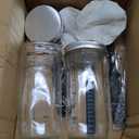 Sourdough Starter Kit with 600ml Glass Jar, Temperature Strip, Feeding Timer Band, Stirring Spoon, Cotton Cover Reusable Sourdough Bread Home Baking Supplies, Pack of 2 