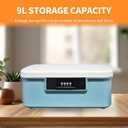 Lockable Storage Container Bin 2.3 Gallon/9L Heavy-Duty Plastic Organizer Box with Changeable Combination Lock, Versatile Secure Storage for Home, Office, Travel, Outdoor & School (Blue)