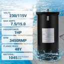1 HP Pool Pump Motor USQ1102 & Seal Replacement Kit, 115V/230V 3450 RPM Single Speed Swimming Pool Motor, Threaded Shaft Compatible with Sta-Rite Dura-Glas, Max-Flow II & Whisper-Flo Pumps