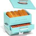 Nostalgia Extra Large Diner-Style Steamer, 20 Hot Dogs and 6 Bun Capacity, Perfect for Breakfast Sausages, Brats, Vegetables, Fish, Aqua