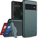 Teelevo Wallet Case for Google Pixel 6 Pro, Dual Layer Case with Card Slot Holder and Kickstand for Google Pixel 6 Pro - Dark Green