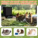 Maxcheck 2 Pcs Rabbit Feeder for Cages Small Animal Food Pellet Dispenser with Lid Metal Chicken Grit Oyster Shell Squirrel Feeders Outside(4.7 Inches,Mesh Bottom,Black)
