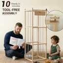 KiddoCood Kids CPC & TIC Certified Stuffed Animal Storage - 3-Tier Natural Solid Wood Plush Toy Organizer & Holder, Corner Solution for Playroom & Nursery, BPA-Free & Zero Glue