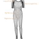 Fishnet Bodysuit for Women, Full Body Fishnets for Women Bodysuit | Bodycon Club Outfit (Black, One Size 80-165 lbs) (Black)