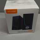 Nylavee Computer Speakers, PC Speakers with 6 Lighting Modes, USB Powered Computer Speakers for Desktop PC with 2 Bass-Boost Ports, 2 Speaker Units, and 3.5mm Aux-in for PC, Laptop, Monitor, Gaming (Black)