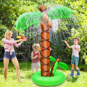 66'' Inflatable Palm Trees Sprinkler for Kids, Spray Water Toy with 2 Sized Trunks Coconut Tree Inflatable Water Sprinkler Summer Outdoor Play Hawaiian Pool Party Decorations for Backyard Lawn Beach 66'' Inflatable Palm Trees Sprinkler for Kids, Spray Water Toy with 2 Sized Trunks Coconut Tree Inflatable Water Sprinkler Summer Outdoor Play Hawaiian Pool Party Decorations for Backyard Lawn Beach