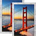 18×24 Picture Frames - Distressed White Wood Poster Frames Set of 2 - Poster Frame 18×24, Mural and Picture,Wall Decor,Vertically or Horizontal