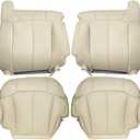 GXARTS Driver and Passenger Side Bottom and Top Lean Back Replacement Leather Seat Cover Shale Light Tan #522 or 922 Fit for Chevy Suburban 1500 2500 Tahoe 1999 2000 2001 2002