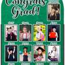 CroBlissful 27 x 16 Inch Graduation Photo Board Picture Frames Wall Decor Collage Display Green Felt Board for 4 x 3 Inch Photo DIY Picture Holder 2026 Graduation Party Decorations