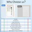 Chore Chart for Kids Dry Erase Chore Board ADHD Tools for Kids to Do List Checklist Task Board Routine Chart Planning Board for Fridge with 10 Sliders and Magnetic Marker, White and Rainbow, 1 Pack
