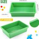 Hoteam 18 Pcs Flat Storage Organizer Bins Letter Size Paper Tray Classroom Storage Plastic Art Trays Classroom Pencil Organizer Baskets for School Office Teacher Book Organization(Green)