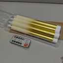 DRomance Gold Flameless Taper Candles Battery Operated with Remote Timer, Real Wax 3D Wick Flickering LED Taper Candles Dinner Wedding Holiday Decor(6 Pack, 0.78 x 9.64 Inches)