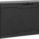 YITAHOME 100 Gallon Outdoor Storage Box, Large Water Resistant Resin Deck Box, Indoor Outdoor Lockable Storage Container for Patio, Garden, Cushions, Tools, Equipment (Black)