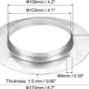 PATIKIL 4" Duct Connector Flange, 2 Pack Metal Straight Pipe Exhaust Flange Duct Mounting Plate for Heating Cooling Ventilation HVAC System