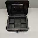 KYODOLED Medium Metal Cash Box with Combination Lock Safe and Money Tray for Security 7.87"x 6.30"x 3.54" Black