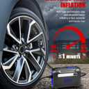 ROCGORLD R8 Tire Inflator Portable Air Compressor, DC 12V Air Compressor Portable with Large Dual Digital Screen, 3X Faster Inflation Air Pump for Car, Bike, Ball, Motor (Blue)