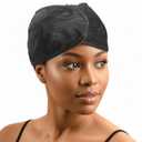 DONNA Silky Satin Wrap Cap  Adjustable Hair Wrap for Women, Soft & Smooth Satin Head Wrap, Comfortable Wide Design for Sleeping, Hair Care, or Styling, Black