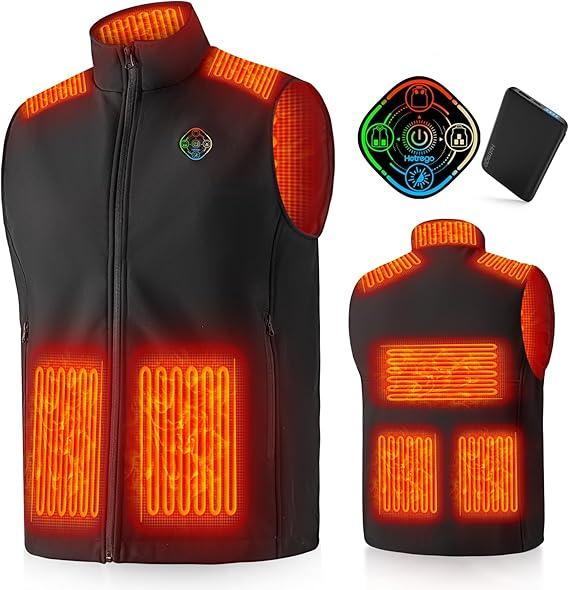 Heated Vest for Men with Battery Pack Included, Soft Fleece Smart Electric Lightweight Heated Jacket L