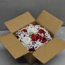 NUPTIO Flower Ball Arrangement Bouquet: 2 Pcs 8.6 inch Diameter Crimson Rose Fake Babys Breath Artificial Flowers for Wedding Centerpiece Event Party Tables Decorations