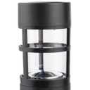 Solar Black Outdoor Integrated LED Landscape Path Bollard Light, Pack of 7