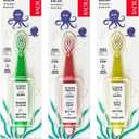RADIUS Children's Toothbrush, Totz Brush, Extra Soft Bristles, Green/Coral/Yellow, BPA Free & ADA Accepted, Designed for Delicate Teeth & Gums for Children 18 Months & Up, Pack of 3