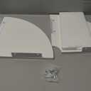 Homode Corner Wall Shelf, 12 in Wide Rounded Corner Shelf Floating, Set of 2 Wooden Hanging Corner Shelves with Wire Hole for Bathroom Living Room Office, White