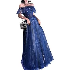 A-Line Elegant Prom Formal Evening Dress Off Shoulder Short Sleeve Floor Length, 16