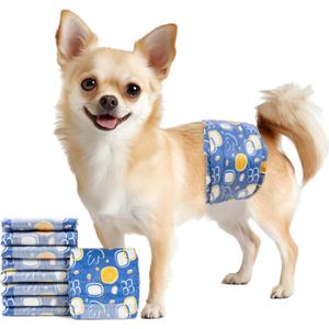 MICOOYO Male Dog Diapers, Disposable Male Dog Wraps with Wetness Indicator, Super Absorbent | Leak Proof Doggie Diapers for Incontinence, Marking, Puppy Training, XS, 6-13-inch Waist, 20 Counts
