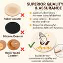 Amen Christian Religious Coasters Set of 4 Absorbent Ceramic Drink Coasters with Non-Slip Cork Base Prayer Hands Faith Blessing Bible Verse Decor for Coffee Table Church Gift