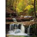 Waterfall Canvas Wall Art Sunset Forest Wall Decor for Living Room Green Woodland River Landscape Canvas Prints Pictures National Park Posters Natural Artwork for Bedroom Home Decoration 24x36"