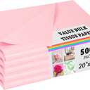 500 Sheets of Pink Tissue for Gift Bags - Bulk Wrapping Tissue, 20 X 30 Inches. Ideal Pink Packaging for Gift Wrap, Filler, Crafts, DIY Projects, Weddings, Birthdays, Baby Showers, Valentine's Day